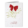Plantable Seed Paper Holiday Greeting Card - - Celebrate (Burgundy Bow)